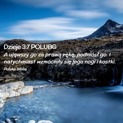 Picture 02 - Dzieje 3:7 POLUBG - A ująwszy go za prawą rękę, podniósł go. I - Bible Verse Picture