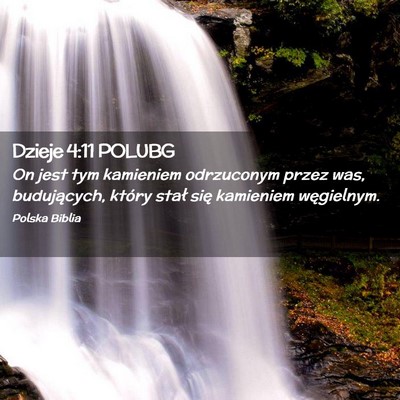 Picture 02 - Dzieje 4:11 POLUBG - On jest tym kamieniem odrzuconym przez was, - Bible Verse Picture