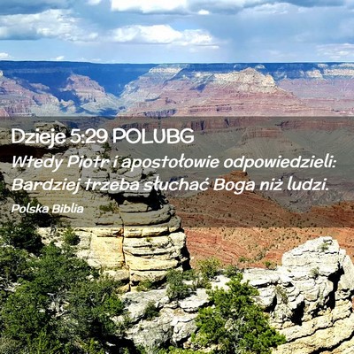 Picture 02 - Dzieje 5:29 POLUBG - Wtedy Piotr i apostołowie odpowiedzieli: - Bible Verse Picture
