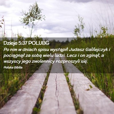 Picture 02 - Dzieje 5:37 POLUBG - Po nim w dniach spisu wystąpił Judasz - Bible Verse Picture