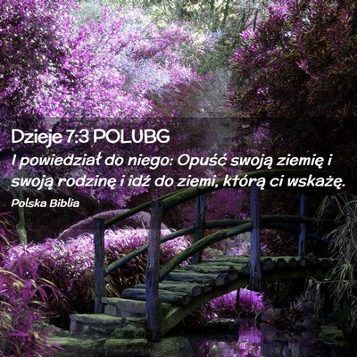 Picture 02 - Dzieje 7:3 POLUBG - I powiedział do niego: Opuść swoją ziemię i - Bible Verse Picture