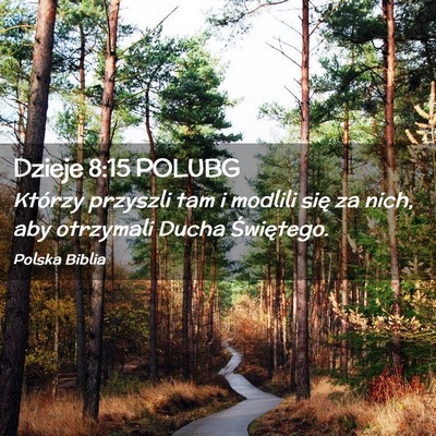 Picture 02 - Dzieje 8:15 POLUBG - Którzy przyszli tam i modlili się za nich, aby - Bible Verse Picture