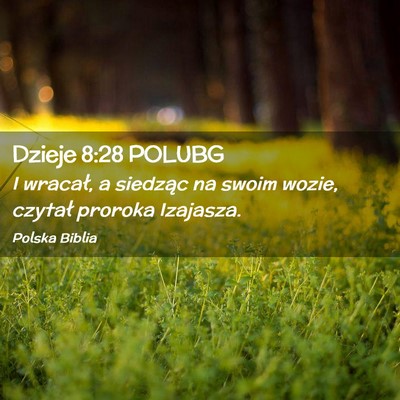 Picture 02 - Dzieje 8:28 POLUBG - I wracał, a siedząc na swoim wozie, czytał - Bible Verse Picture