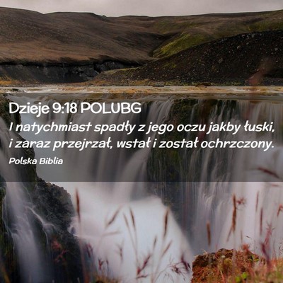 Picture 02 - Dzieje 9:18 POLUBG - I natychmiast spadły z jego oczu jakby łuski, i - Bible Verse Picture