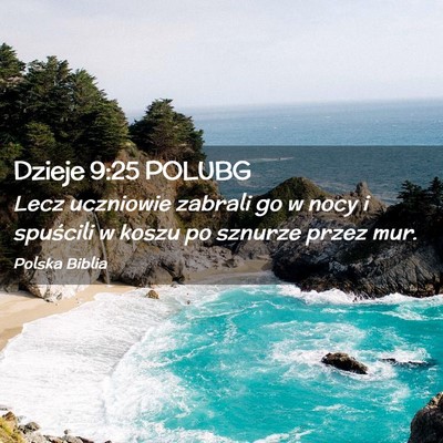 Picture 02 - Dzieje 9:25 POLUBG - Lecz uczniowie zabrali go w nocy i spuścili w - Bible Verse Picture