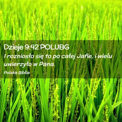 Picture 02 - Dzieje 9:42 POLUBG - I rozniosło się to po całej Jafie, i wielu - Bible Verse Picture