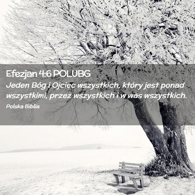 Picture 02 - Efezjan 4:6 POLUBG - Jeden Bóg i Ojciec wszystkich, który jest ponad - Bible Verse Picture