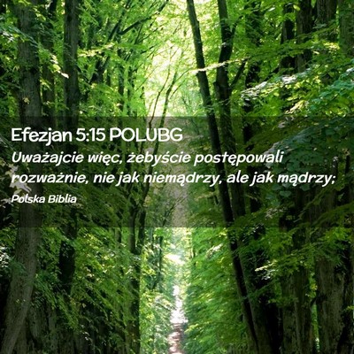 Picture 02 - Efezjan 5:15 POLUBG - Uważajcie więc, żebyście postępowali - Bible Verse Picture