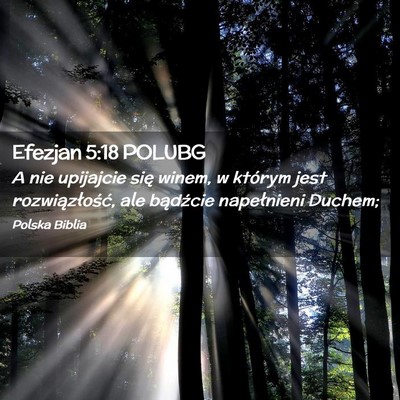 Picture 02 - Efezjan 5:18 POLUBG - A nie upijajcie się winem, w którym jest - Bible Verse Picture