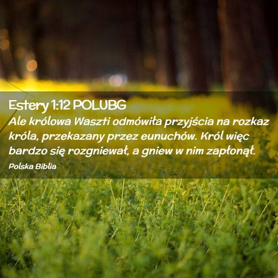 Picture 02 - Estery 1:12 POLUBG - Ale królowa Waszti odmówiła przyjścia na - Bible Verse Picture