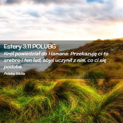 Picture 02 - Estery 3:11 POLUBG - Król powiedział do Hamana: Przekazuję ci to - Bible Verse Picture