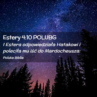 Picture 02 - Estery 4:10 POLUBG - I Estera odpowiedziała Hatakowi i poleciła mu - Bible Verse Picture