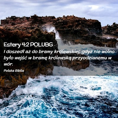 Picture 02 - Estery 4:2 POLUBG - I doszedł aż do bramy królewskiej, gdyż nie - Bible Verse Picture
