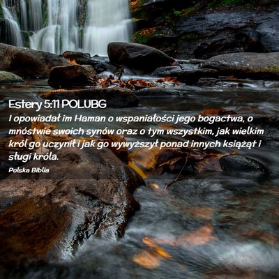 Picture 02 - Estery 5:11 POLUBG - I opowiadał im Haman o wspaniałości jego - Bible Verse Picture