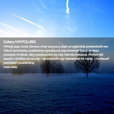Picture 02 - Estery 5:14 POLUBG - Wtedy jego żona Zeresz oraz wszyscy jego - Bible Verse Picture