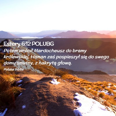 Picture 02 - Estery 6:12 POLUBG - Potem wrócił Mardocheusz do bramy królewskiej, - Bible Verse Picture