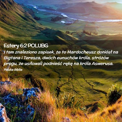 Picture 02 - Estery 6:2 POLUBG - I tam znaleziono zapisek, że to Mardocheusz - Bible Verse Picture