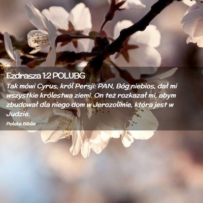 Picture 02 - Ezdrasza 1:2 POLUBG - Tak mówi Cyrus, król Persji: PAN, Bóg niebios, - Bible Verse Picture