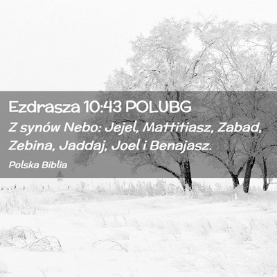 Picture 02 - Ezdrasza 10:43 POLUBG - Z synów Nebo: Jejel, Mattitiasz, Zabad, Zebina, - Bible Verse Picture