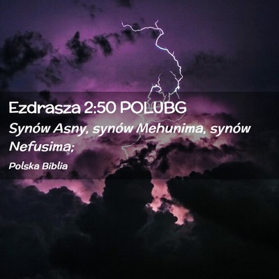 Picture 02 - Ezdrasza 2:50 POLUBG - Synów Asny, synów Mehunima, synów - Bible Verse Picture