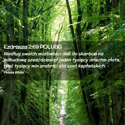 Picture 02 - Ezdrasza 2:69 POLUBG - Według swoich możliwości dali do skarbca na - Bible Verse Picture