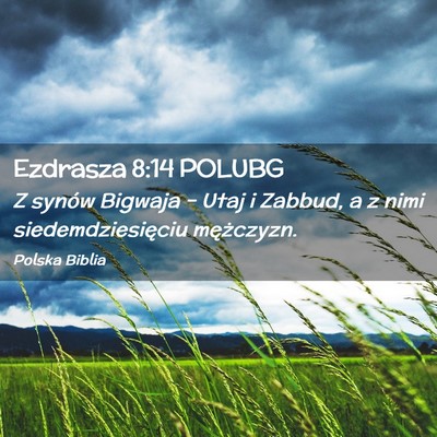 Picture 02 - Ezdrasza 8:14 POLUBG - Z synów Bigwaja – Utaj i Zabbud, a z nimi - Bible Verse Picture
