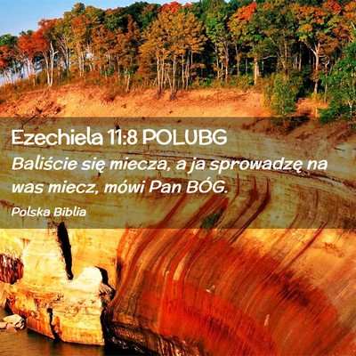Picture 02 - Ezechiela 11:8 POLUBG - Baliście się miecza, a ja sprowadzę na was - Bible Verse Picture
