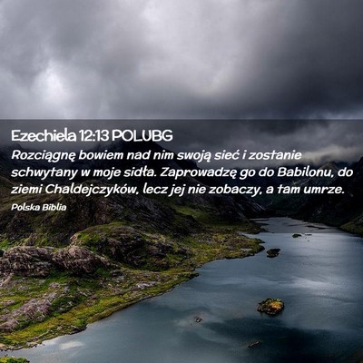 Picture 02 - Ezechiela 12:13 POLUBG - Rozciągnę bowiem nad nim swoją sieć i - Bible Verse Picture
