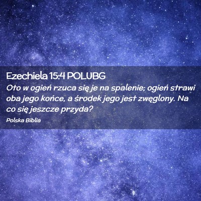 Picture 02 - Ezechiela 15:4 POLUBG - Oto w ogień rzuca się je na spalenie; ogień - Bible Verse Picture