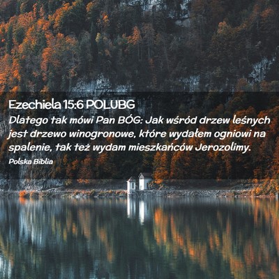 Picture 02 - Ezechiela 15:6 POLUBG - Dlatego tak mówi Pan BÓG: Jak wśród drzew - Bible Verse Picture