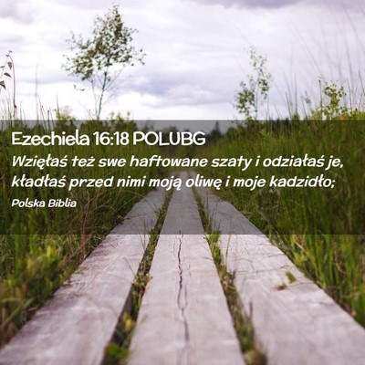 Picture 02 - Ezechiela 16:18 POLUBG - Wzięłaś też swe haftowane szaty i odziałaś - Bible Verse Picture