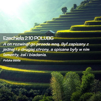 Picture 02 - Ezechiela 2:10 POLUBG - A on rozwinął go przede mną. Był zapisany z - Bible Verse Picture