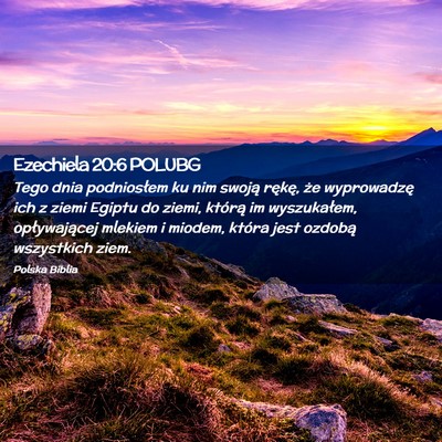 Picture 02 - Ezechiela 20:6 POLUBG - Tego dnia podniosłem ku nim swoją rękę, że - Bible Verse Picture