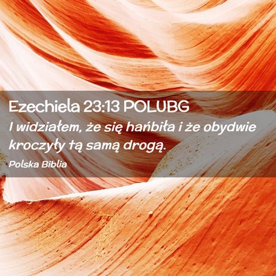 Picture 02 - Ezechiela 23:13 POLUBG - I widziałem, że się hańbiła i że obydwie - Bible Verse Picture