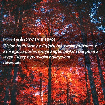 Picture 02 - Ezechiela 27:7 POLUBG - Bisior haftowany z Egiptu był twoim płótnem, z - Bible Verse Picture