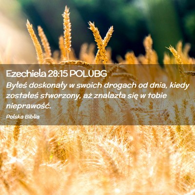 Picture 02 - Ezechiela 28:15 POLUBG - Byłeś doskonały w swoich drogach od dnia, - Bible Verse Picture
