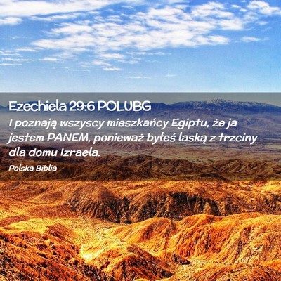 Picture 02 - Ezechiela 29:6 POLUBG - I poznają wszyscy mieszkańcy Egiptu, że ja - Bible Verse Picture