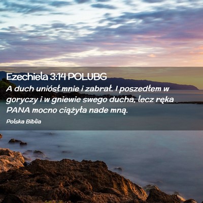 Picture 02 - Ezechiela 3:14 POLUBG - A duch uniósł mnie i zabrał. I poszedłem w - Bible Verse Picture