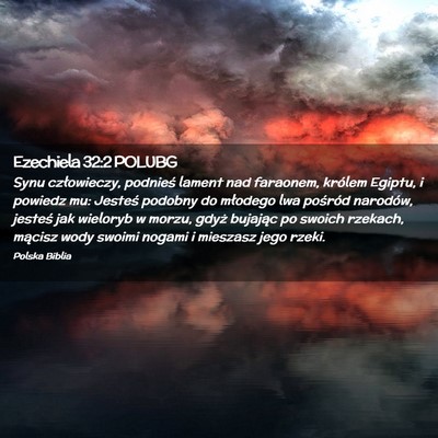 Picture 02 - Ezechiela 32:2 POLUBG - Synu człowieczy, podnieś lament nad faraonem, - Bible Verse Picture