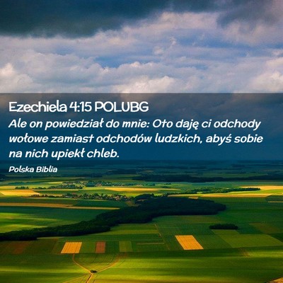 Picture 02 - Ezechiela 4:15 POLUBG - Ale on powiedział do mnie: Oto daję ci odchody - Bible Verse Picture
