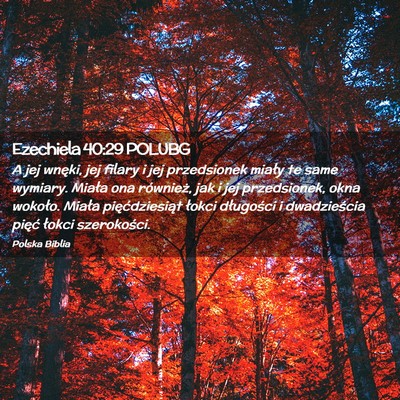 Picture 02 - Ezechiela 40:29 POLUBG - A jej wnęki, jej filary i jej przedsionek miały - Bible Verse Picture