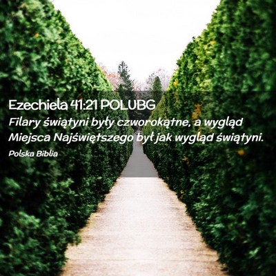 Picture 02 - Ezechiela 41:21 POLUBG - Filary świątyni były czworokątne, a wygląd - Bible Verse Picture