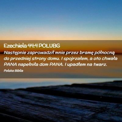 Picture 02 - Ezechiela 44:4 POLUBG - Następnie zaprowadził mnie przez bramę - Bible Verse Picture