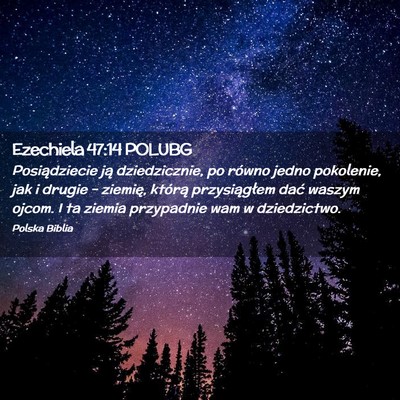 Picture 02 - Ezechiela 47:14 POLUBG - Posiądziecie ją dziedzicznie, po równo jedno - Bible Verse Picture