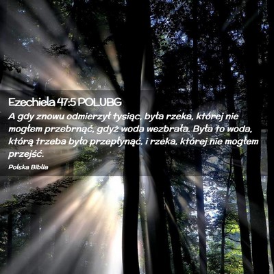 Picture 02 - Ezechiela 47:5 POLUBG - A gdy znowu odmierzył tysiąc, była rzeka, - Bible Verse Picture