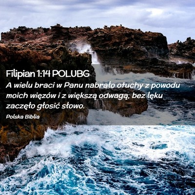 Picture 02 - Filipian 1:14 POLUBG - A wielu braci w Panu nabrało otuchy z powodu - Bible Verse Picture