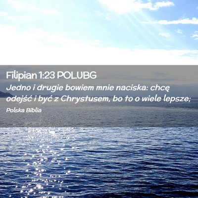 Picture 02 - Filipian 1:23 POLUBG - Jedno i drugie bowiem mnie naciska: chcę - Bible Verse Picture