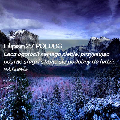 Picture 02 - Filipian 2:7 POLUBG - Lecz ogołocił samego siebie, przyjmując - Bible Verse Picture
