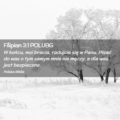 Picture 02 - Filipian 3:1 POLUBG - W końcu, moi bracia, radujcie się w Panu. - Bible Verse Picture