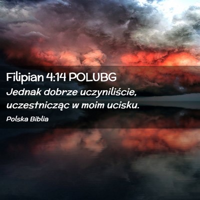 Picture 02 - Filipian 4:14 POLUBG - Jednak dobrze uczyniliście, uczestnicząc w moim - Bible Verse Picture